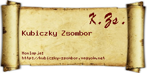 Kubiczky Zsombor névjegykártya